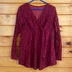 long sleeve lace mini dress